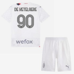 Camisolas AC Milan De Ketelaere 90 Criança 2º Equipamento Alternativa 2023-24 Manga Curta